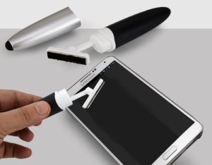 Pen shape mobile and PC cleaner with stylus