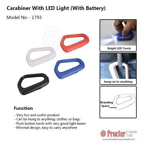  Carabiner with LED light (with battery) E114