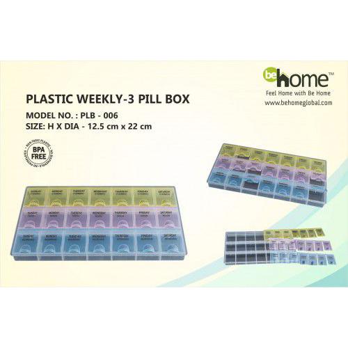 BeHome Plastic Weekly - 3 Pill Box PLB-006