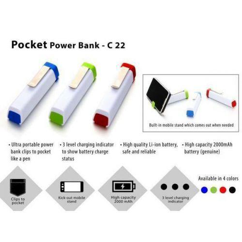 Pocket Power Bank (3 function with mobile stand) (2000 mAh)