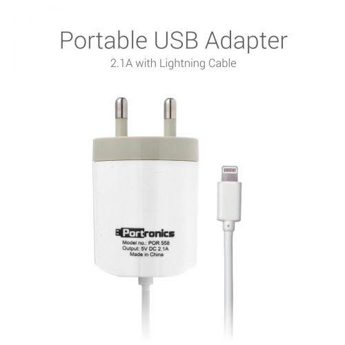 Portronics por 558 Adapter with Lightning Cable for Apple Devices (White)
