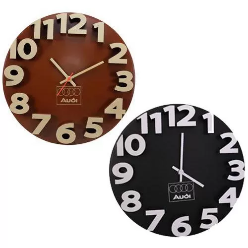 3D Jumbo Wall Clock  (Black/Brown) TB 1401 