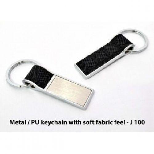 METAL / PU KEYCHAIN WITH SOFT FABRIC FEEL J100 