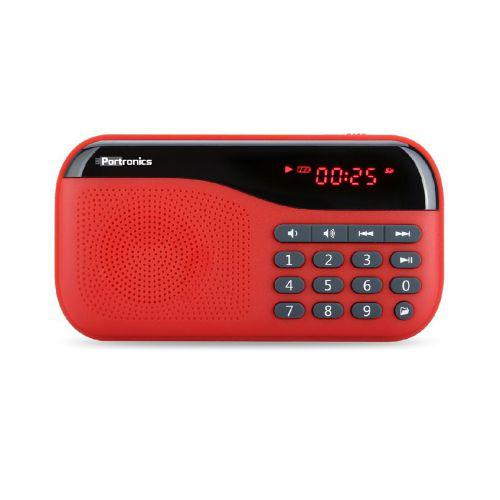 Portronics POR-143 Plugs Portable Speaker With FM & MicroSD card Support ( Red )
