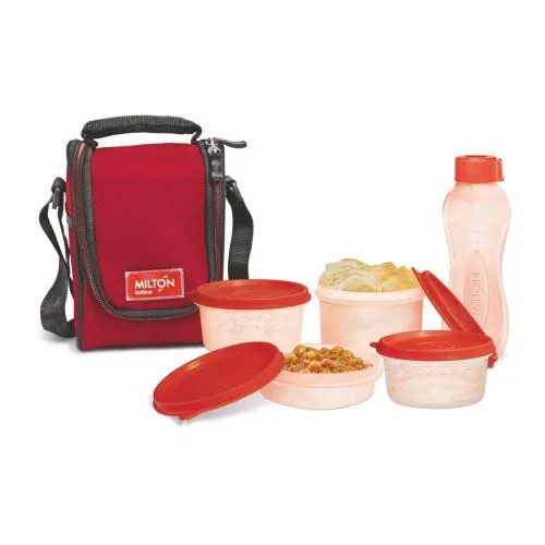 Milton Full Meal Combo 4 Containers Lunch Box - Red   FG-SOF-FST-0056 