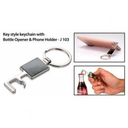 KEY STYLE KEYCHAIN WITH BOTTLE OPENER AND PHONE HOLDER J103 