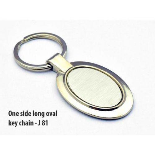 One side long oval key chain