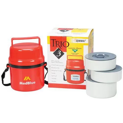 Trio Tiffin with 3 Plastic Containers UD 1409 