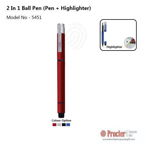 2 in 1 Ball Pen (Pen + Highlighter) 1018B