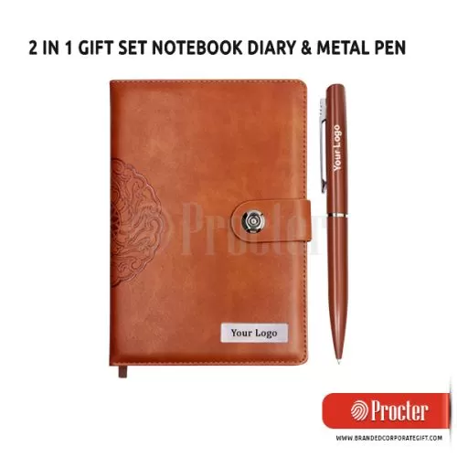 2 In 1 Gift Set PU Leather with Metal H944