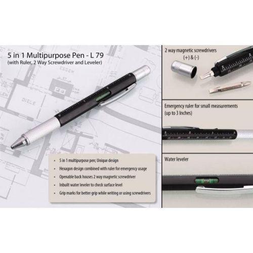 PROCTER - 5 in 1 Pen with ruler, 2 way screwdriver and level