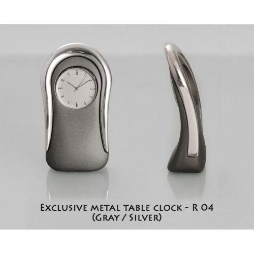 Exclusive metal table clock Gray/Silver R04 