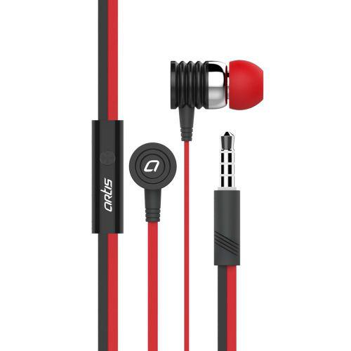 Artis E330M In-Ear Headphones with Mic. (Black-Red)