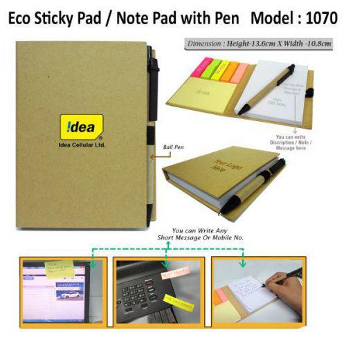 Eco Sticky Pad with Pen-1070