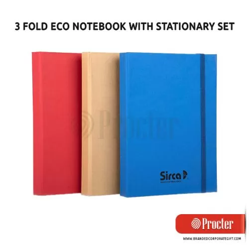 3 FOLD Eco Notebook With Stationary Set B110