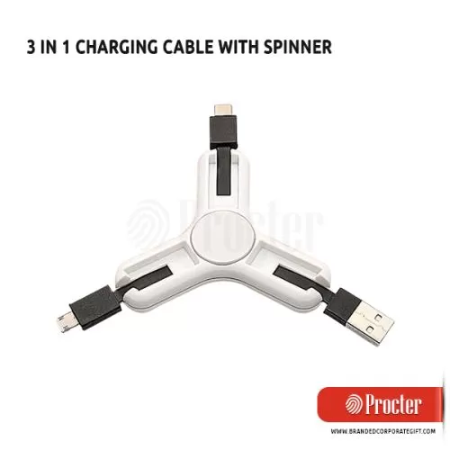 3 IN 1 Data Cable With Spinner C66
