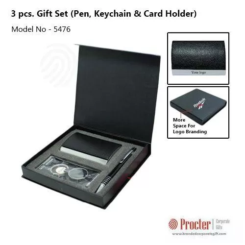 3 pcs. Gift Set (Pen, Keychain & Card Holder) Model H-904