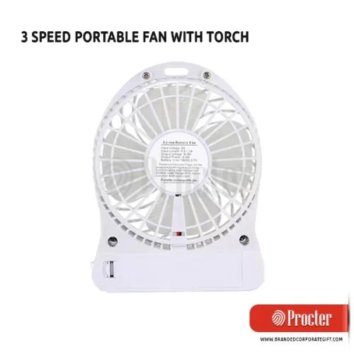 3 SPEED Portable Fan With Torch C48 