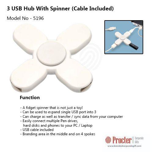 3 USB HUB WITH SPINNER (CABLE INCLUDED) C67 