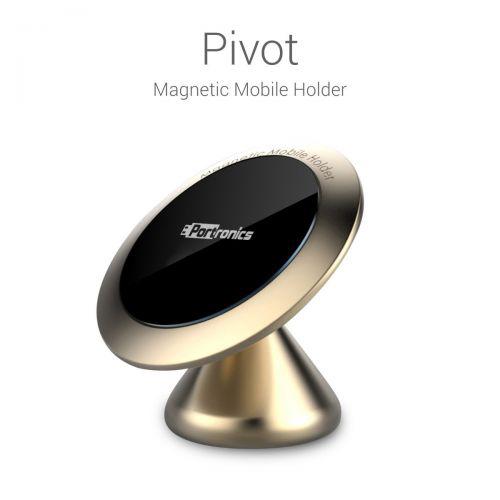 Portronics Pivot (Gold) Premium Mobile Holder with High Performance Magnetic Ball-Socket Joint