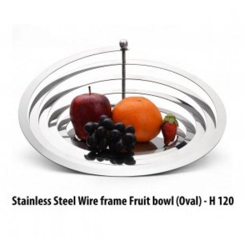 SS WIRE FRAME FRUIT BOWL (OVAL) H120 