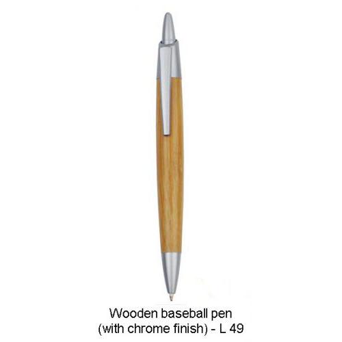 PROCTER - Wooden baseball pen (with chrome finish)