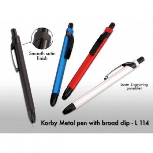 KORBY METAL PEN WITH BROAD CLIP L114