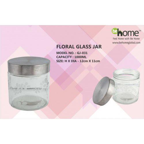 BeHome Floral Glass Jar GJ-031