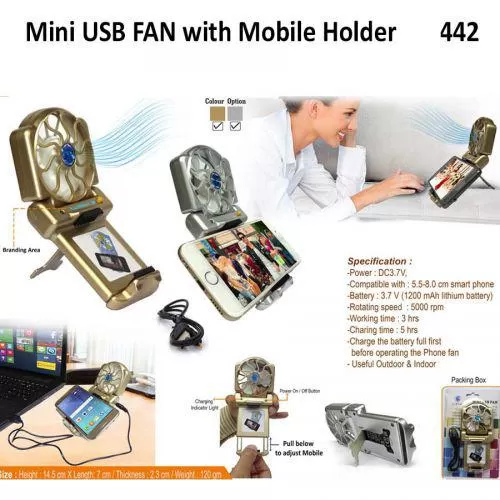 Mini USB FAN with Mobile Holder 442