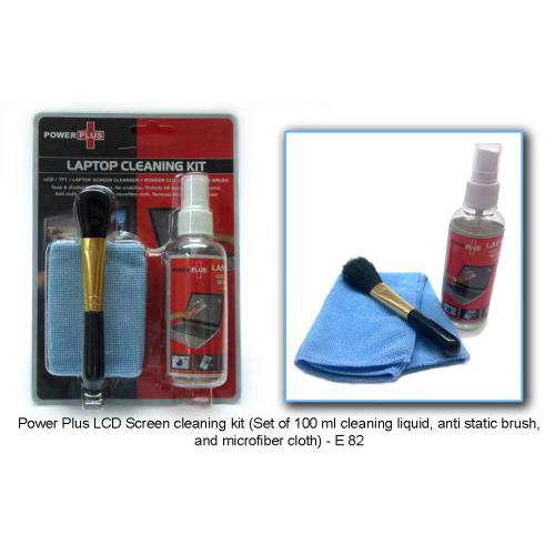 Power Plus LCD Screen cleaning kit (Set of 100 ml  cleaning liquid, anti static brush, and a microfi
