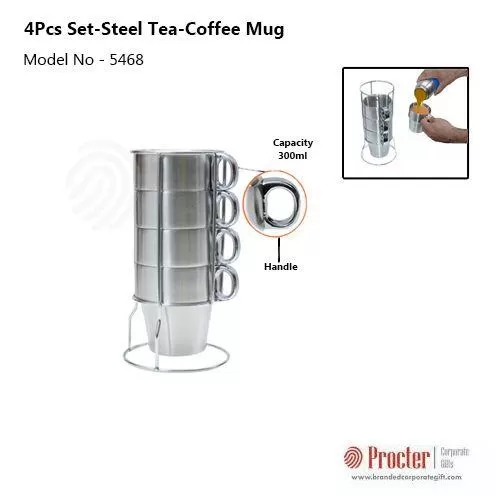 4pcs set-Steel Tea-Coffee Mug H-704