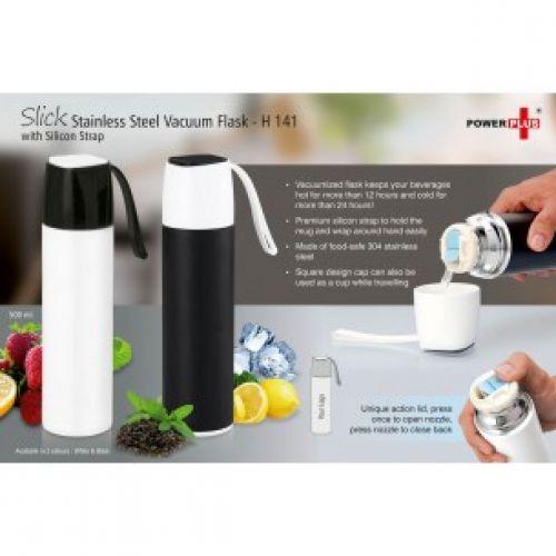 PROCTER - SLICK STAINLESS STEEL VACUUM FLASK WITH SILICON STRAP (500 ML) H141 