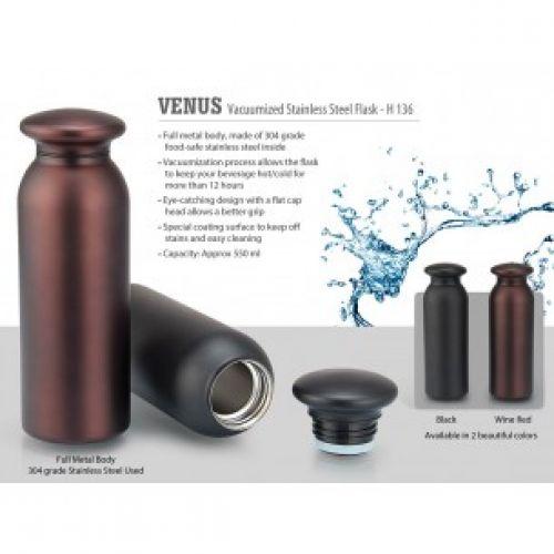 VENUS VACUUMIZED STAINLESS STEEL FLASK (550 ML APPROX) H136 