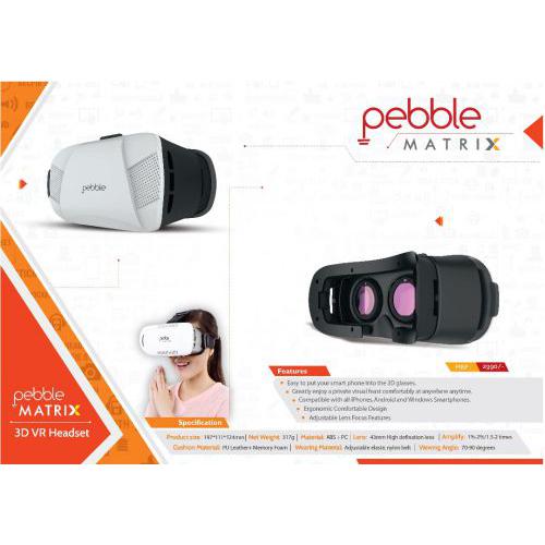 Pebble 3D VR Headset (Black/White)