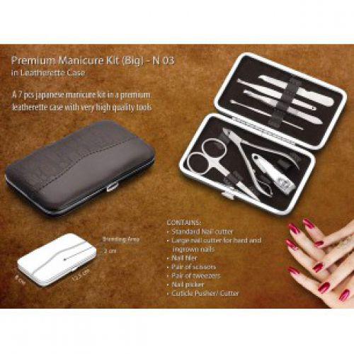 PREMIUM MANICURE KIT IN LEATHERETTE CASE (7 PC.) - LARGE N03 