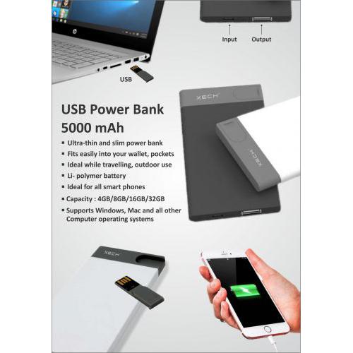 XECH USB Powerbank 5000 mAh (16GB)