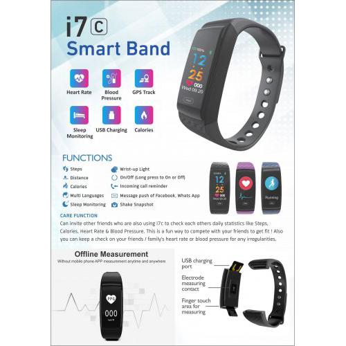 XECH Heart Rate Blood Pressure Monitor Smart Fitness Band i7C