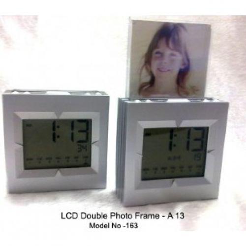 LCD Alarm clock with double photo frame