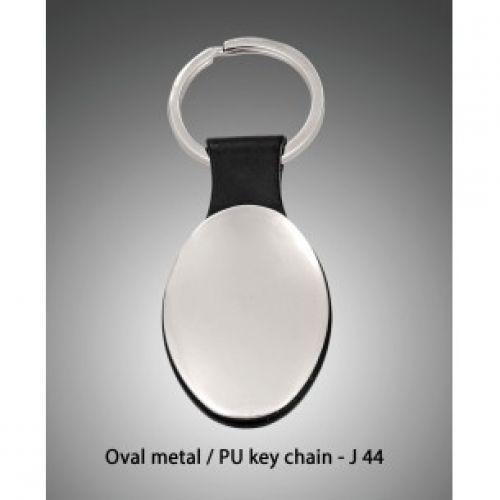 OVAL METAL / PU KEY CHAIN J44 
