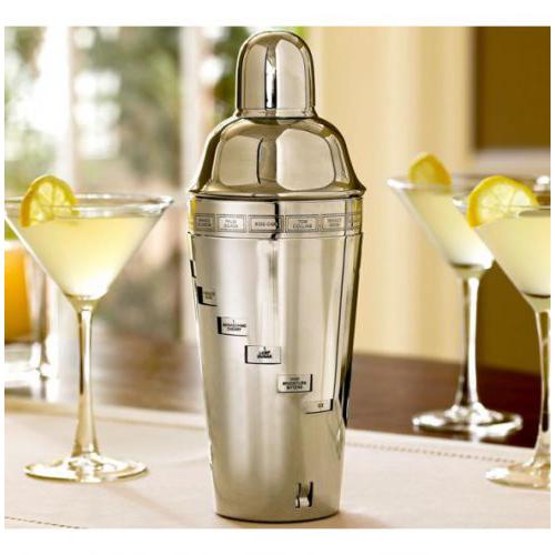 SS DIAL-A-DRINK COCKTAIL SHAKER WITH 15 RECIPES E189 