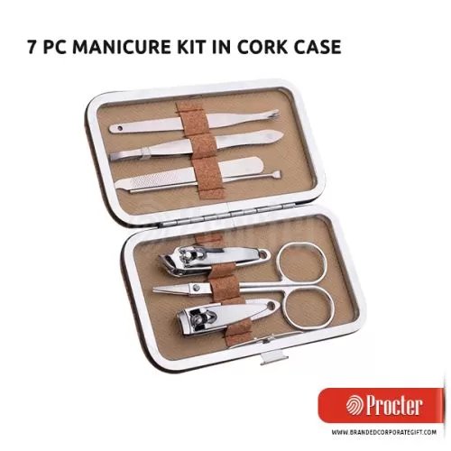 7 Pc Manicure Kit In Cork Case N21