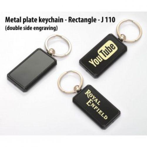 METAL PLATE KEYCHAIN - RECTANGLE (DOUBLE SIDE ENGRAVING) J110 