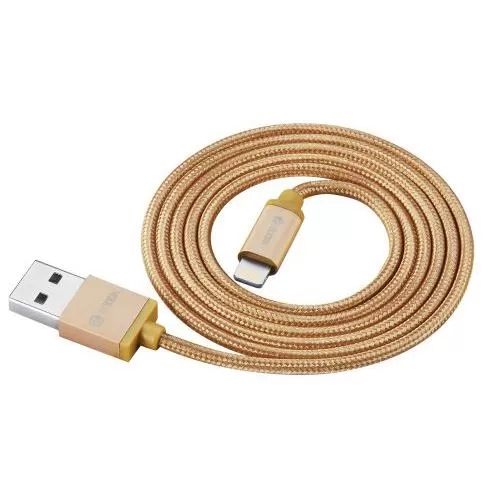 PROCTER - Zoook Braided Lightning Cable 1M (ZT-BIC1M) Gold ( For Apple)