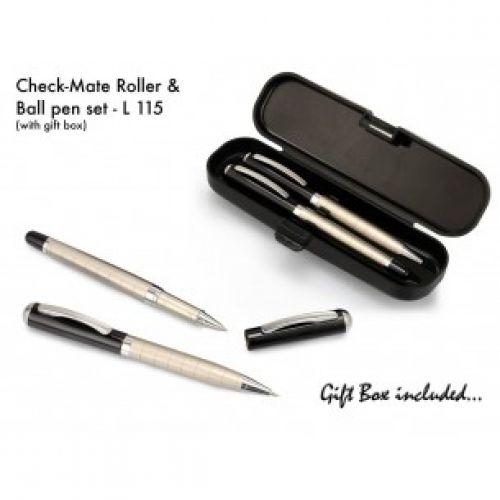 CHECK MATE ROLLER AND BALL PEN SET (WITH BOX) L115 