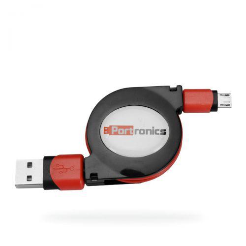 Portronics  Retra-M Retractable Micro USB Cable Sync and charge Smartphone's, Digital Camera'  POR-6
