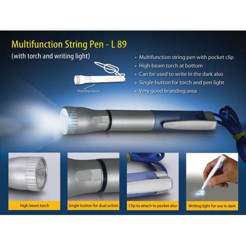 Multifunction String Pen with torch and writing li