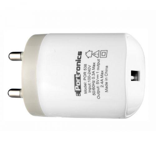 Portronics POR-538 Adapter with Single USB Port (White)