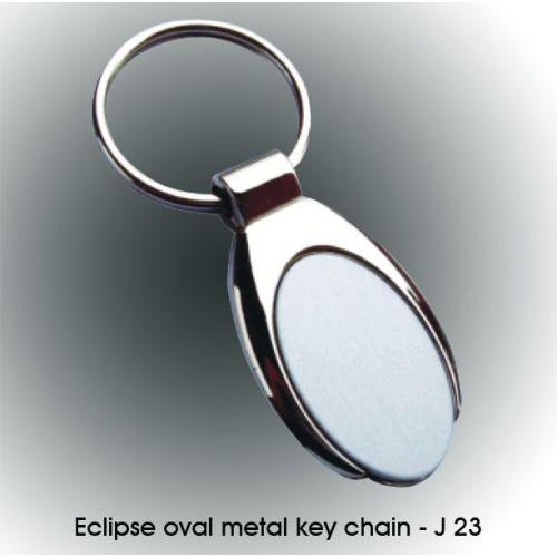 Eclipse oval metal key chain