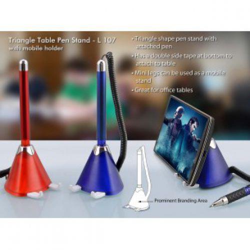 TRIANGLE TABLE PEN STAND WITH MOBILE HOLDER L107 