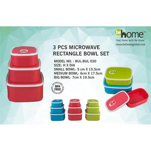 BeHome Microwave Rectangle Bowl Sets BUL-BUL-030